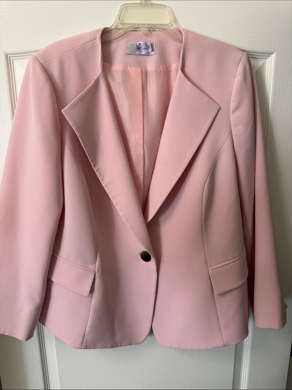 Le Suit Light Pink Tailored Single-Button Blazer
